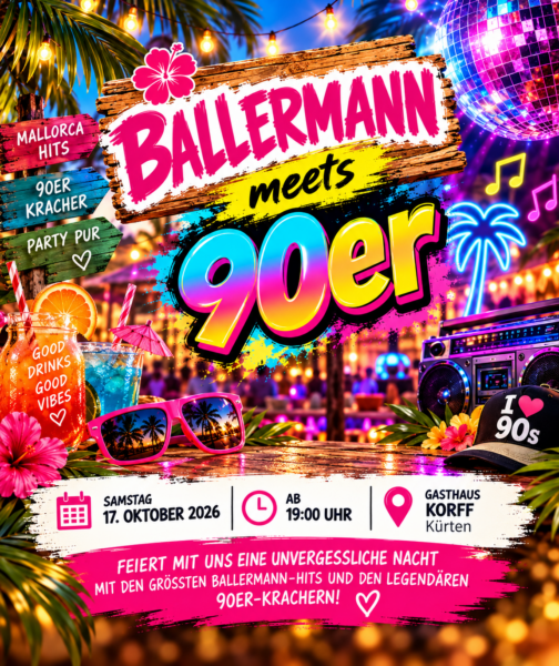 Ballermann Meets 90er Gasthaus Korff