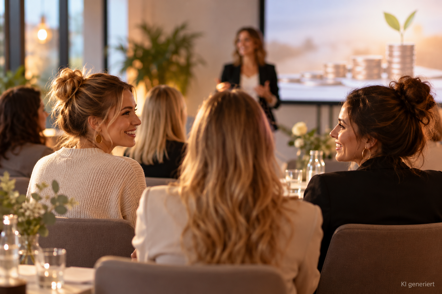 Engagiertes Frauenseminar Mit Warmem Ambiente