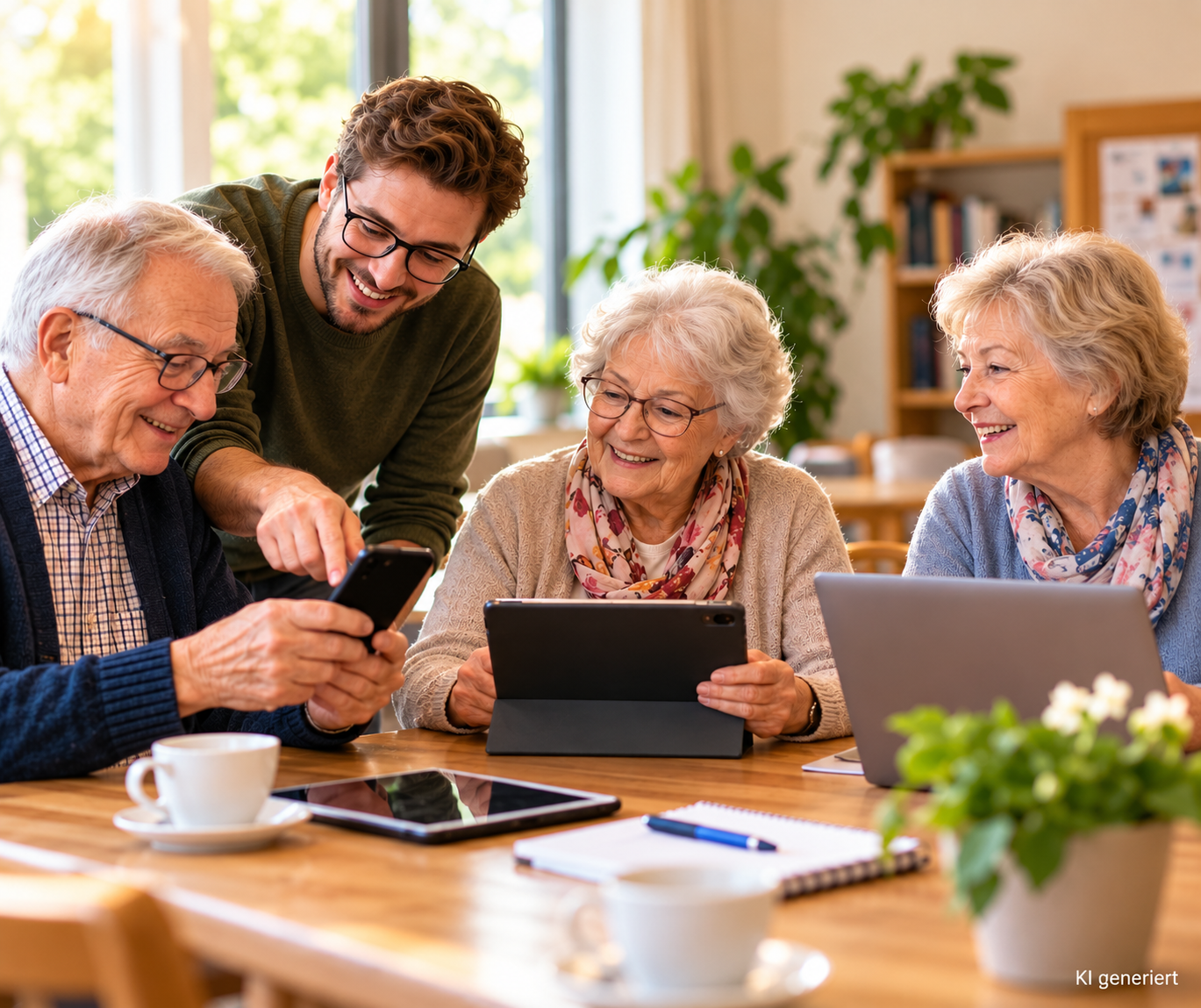 Gemeinsam Digital Lernen Am Kaffeetisch