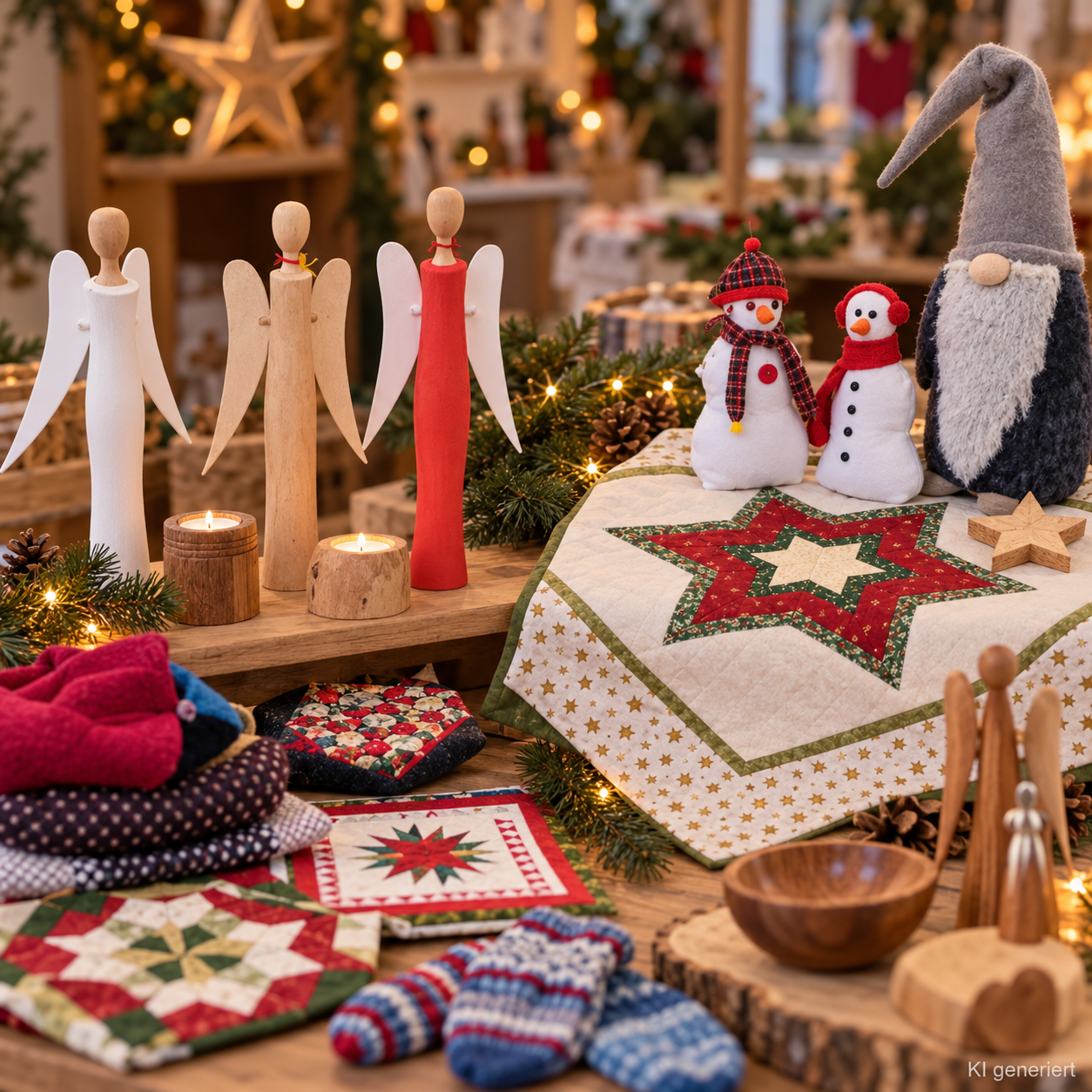 Gemütlicher Weihnachtsmarkt Mit Handwerkskunst