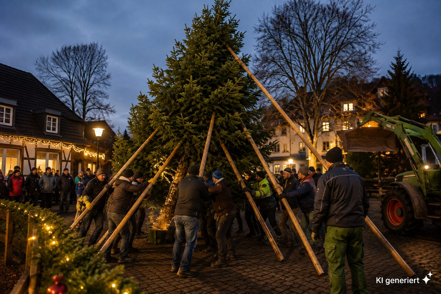 Weihnachtsbaum Setzen